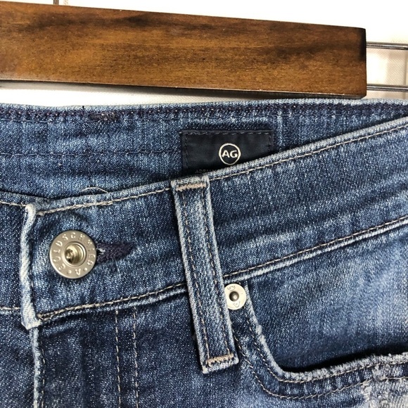 AG Adriano Goldschmied Dark Wash The Beau Slouchy Distressed Skinny Jeans 26 - Picture 6 of 9